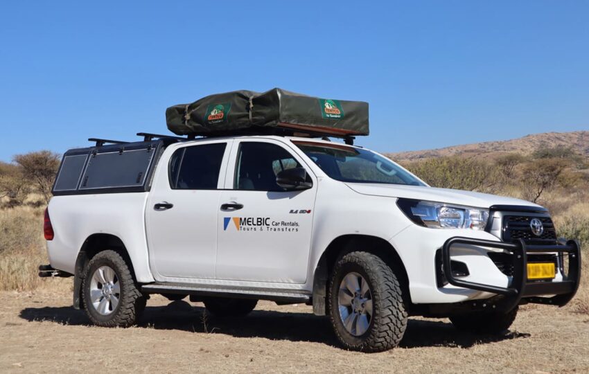 Melbic 4x4 Car Rentals Namibia Toyota Hilux 2.4 Double Cab with One Closed Tent