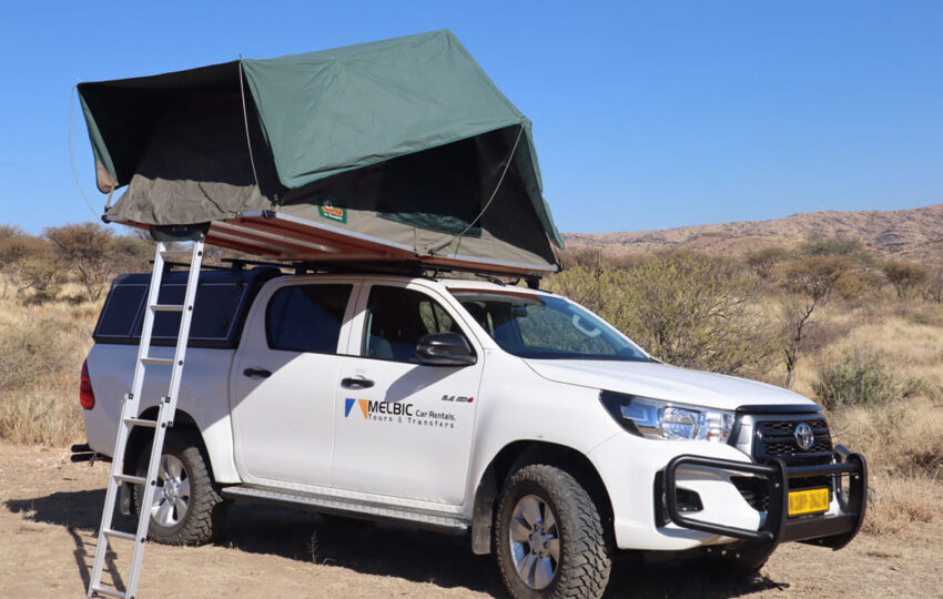Melbic 4x4 Car Rentals Namibia Toyota Hilux 2.4 Double Cab with One Open Tent