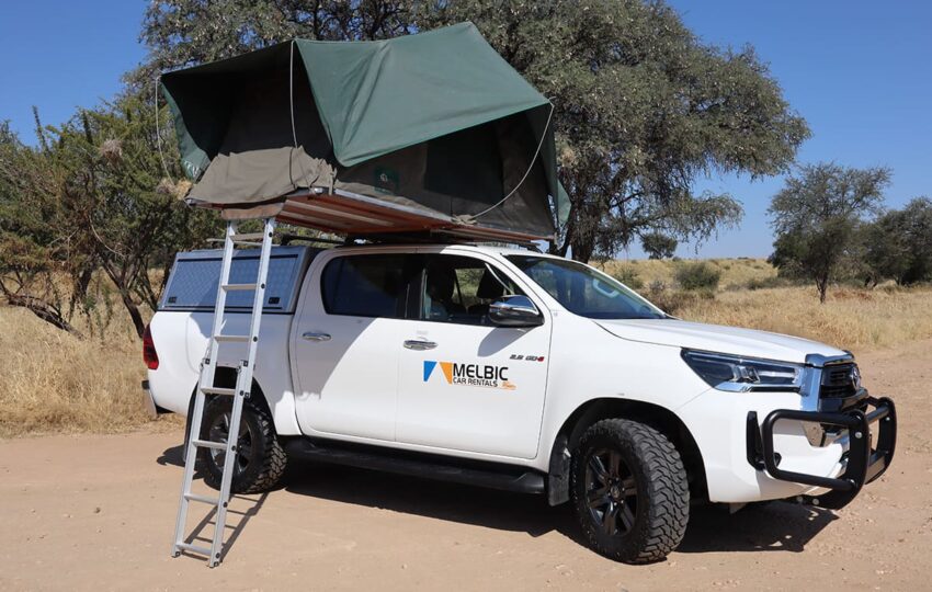 Melbic 4x4 Car Rentals Namibia Toyota Hilux DC 2.8 With One Open Tent