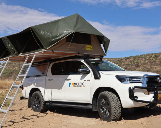 Melbic 4x4 Car Rentals Namibia Toyota Hilux DC 2.8 With 2 Tents - Open