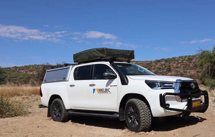 Melbic 4x4 Car Rentals Namibia Toyota Hilux DC 2.8 With Tent - Closed