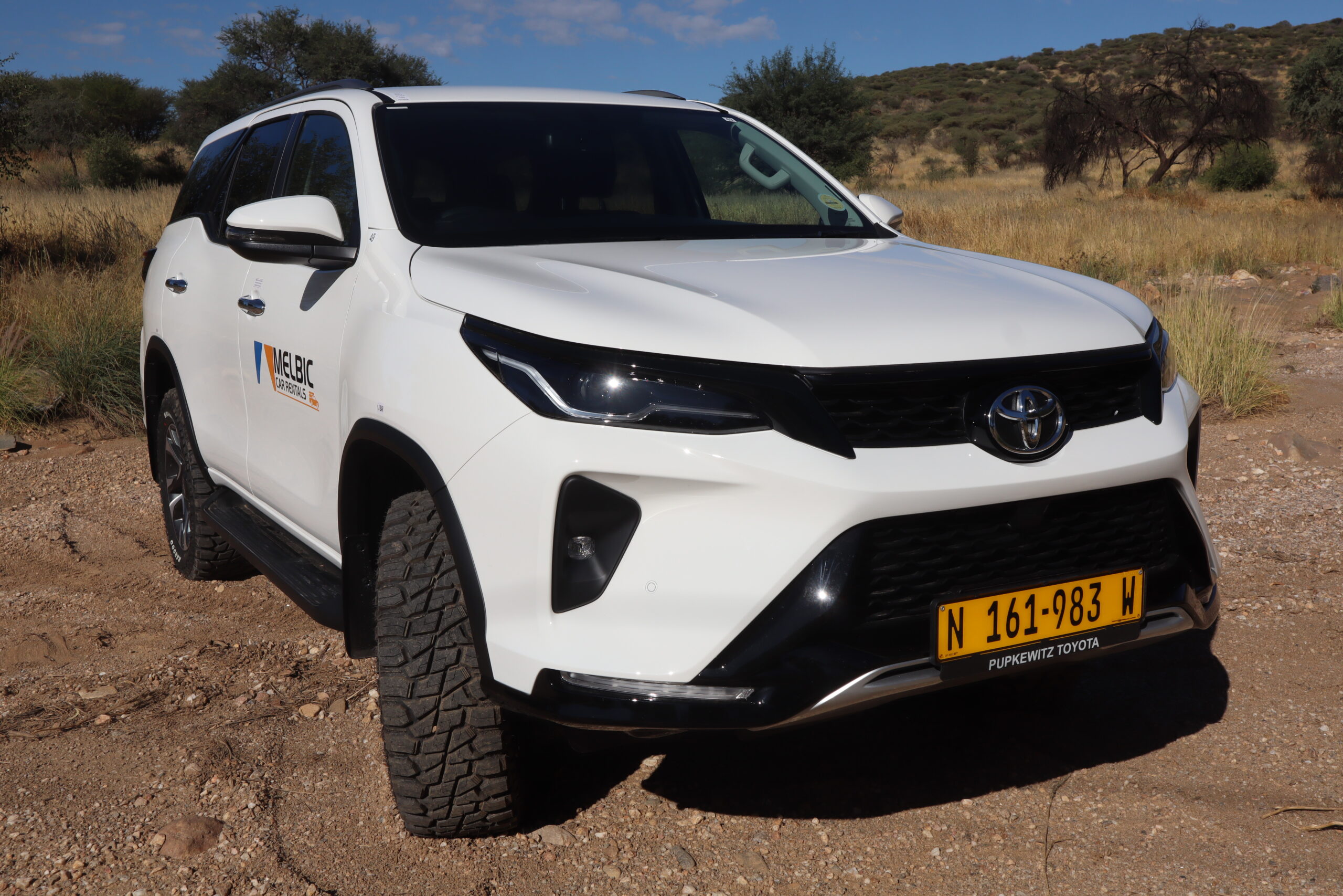 Melbic 4x4 Car Rentals Namibia Toyota Fortuner Front View