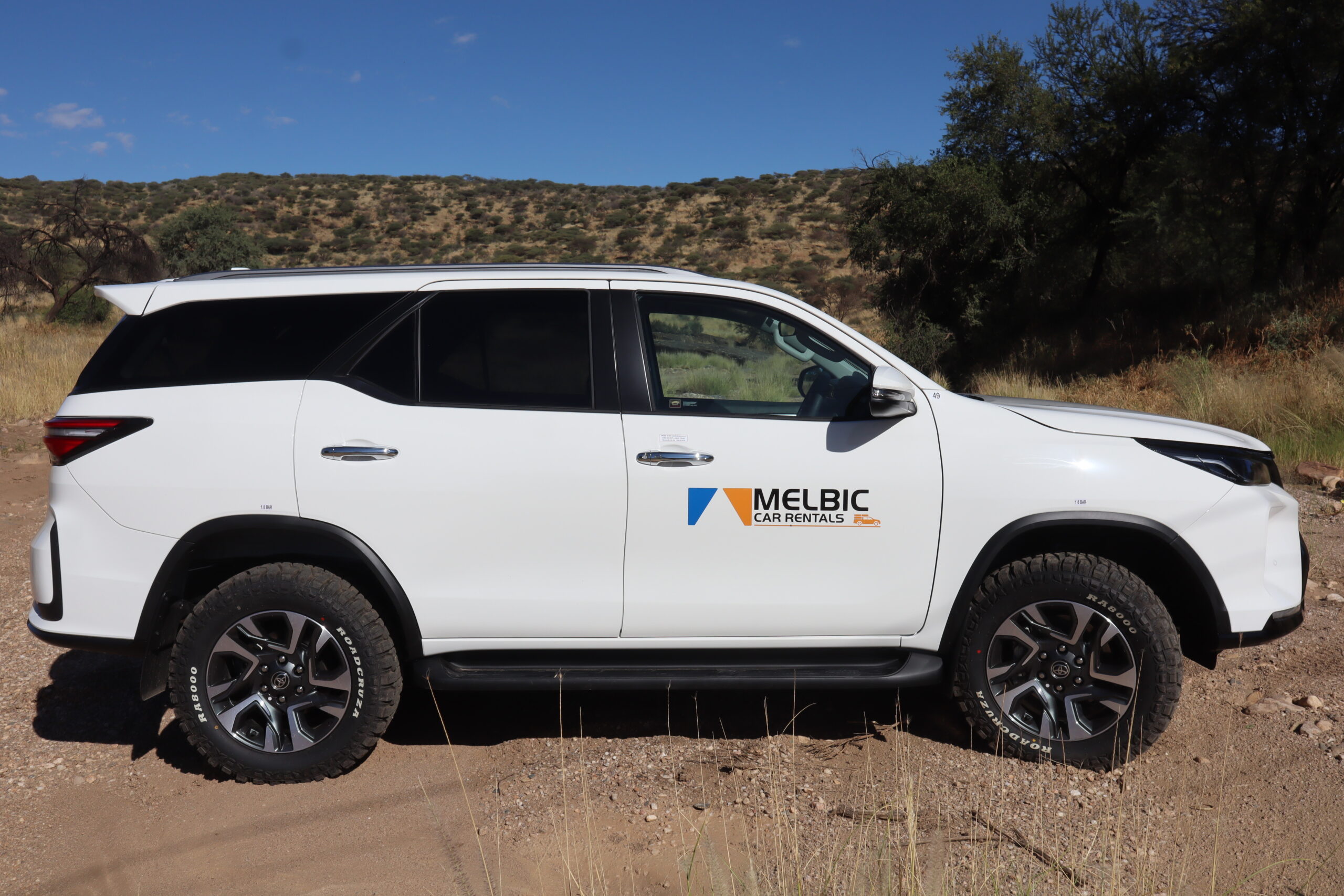 Melbic 4x4 Car Rentals Namibia Toyota Fortuner Side View